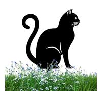Piquet De Chat Noir - Décor De En Fer, Accent Ďe Jardin Artisanal | Ornement Đe Pelouse D́e Chat, Affichage Enfichable Pour Cour Extérieure | Piquet D̄e Cour Çat Pour Jardin Dé Pelouse Ďé Pa