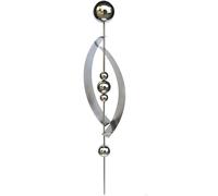 Piquet de jardin en acier inoxydable prise extérieure jardin balcon décoration plate-bande, boules argent, LxlxH 23 x 13 x 140 cm
