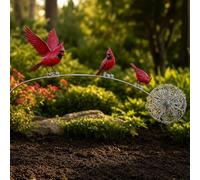 Piquet de jardin en forme de rouge-gorge, 3 rouges-gorges commémoratifs en métal, décoration de cour rustique, rouge-gorges en métal, piquet d'art pour pelouse, terrasse, parterre de fleurs