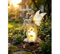 Piquet de jardin féérique enchanté, 2D plat en acrylique imperméable avec lanterne lumineuse, décoration de cour, décoration de pelouse fantaisiste pour les amateurs de jardin