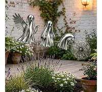 Piquet de jardin rustique avec 3 rouges-gorges en métal, décoration de jardin, décoration de jardin en métal, résistant aux intempéries pour pelouse, terrasse, parterre de fleurs, jardin, cadeau