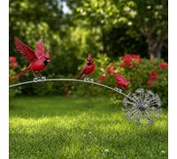 Piquet de jardin rustique avec 3 rouges-gorges en métal, décoration de jardin, décoration de jardin en métal, résistant aux intempéries pour pelouse, terrasse, parterre de fleurs, jardin, cadeau