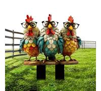 Piquet décoratif de coq pour jardin, design dessin animé 2D avec coq en acrylique | Piquet de poule résistant aux intempéries pour décorer les cours, terrasses et jardins