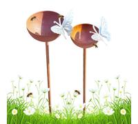 Piquet Décoratif De Jardin Collecteur D'Eau De Pluie 2 Pièces Métal