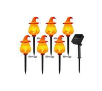 Piquet d'Halloween pour extérieur, décorations de jardin imperméables pour | Décorations oranges réglables avec lampadaire pour extérieur, terrasse, jardin