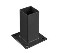 Piquet - poteau - accessoires cloture Gardenode Support pour Poteau carre Platine de Fixation 60 x 60 mm Acier galvanise Noir