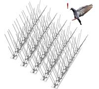 Piquets anti-oiseaux en acier inoxydable, 6,6 mètres - Dissuasifs anti-oiseaux - Répulsifs pour pigeons - Piquets anti-pigeons - Efficaces contre les corbeaux et les hirondelles - Solution efficace po