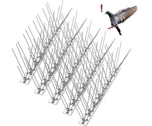 Piquets anti-oiseaux en acier inoxydable, 6,6 mètres - Dissuasifs anti-oiseaux - Répulsifs pour pigeons - Piquets anti-pigeons - Efficaces contre les corbeaux et les hirondelles - Solution efficace po