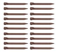 Piquets de Bordure de Pelouse Marron en Plastique 25 Pièces | Délimitation Nette des Zones Vertes, pour Bordures de Jardin et Gravier, Aspect Discret, Usage Patio