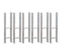 Piquets de clôture - VIDAXL - 6 pcs - Acier galvanisé - 14x6x60 cm - Argenté