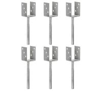 vidaXL Piquets de clôture 6 pcs Acier galvanisé 7x6x30 cm Argenté