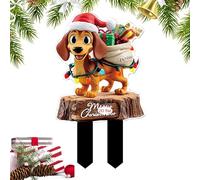 Piquets de Jardin de Noël Signalétique En Acrylique Pour Extérieur | Fournitures de Fête Panneaux Décoratifs Extérieurs pour Porche Pelouse Jardinière Patio Pot de Fleurs