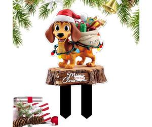 Piquets de Jardin de Noël Signalétique En Acrylique Pour Extérieur | Fournitures de Fête Panneaux Décoratifs Extérieurs pour Porche Pelouse Jardinière Patio Pot de Fleurs