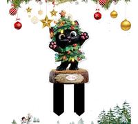 Piquets de jardin de Noël, support de panneau de jardin en acrylique, décoration de fête pour pelouse, jardinière, terrasse, pot de fleurs
