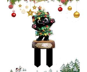 Piquets de jardin de Noël, support de panneau de jardin en acrylique, décoration de fête pour pelouse, jardinière, terrasse, pot de fleurs