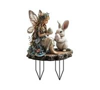 Piquets de jardin de Pâques - Panneau décoratif en acrylique 2D, décoration | Avec matériau résistant aux intempéries, motifs d'œufs de lapin vibrants, insertion facile au sol, accent décoratif festif
