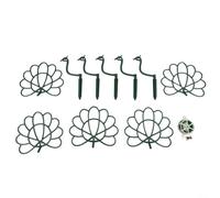 Piquets de support pour plantes de paon, piquets décoratifs de jardin avec cadre d'escalade robuste, système d'attache pour plantes d'extérieur, tige florale coupe-vent