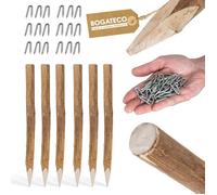 Piquets en noisetier - BOGATECO - Lot de 6 - 90 cm - Pointus - Bois naturel