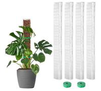 Piquets Plante Grimpante - Lot De 4 - Plastique - Support Mousse Sphaigne - Monstera - 60 Cm