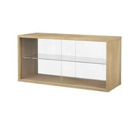Pira Vitrine Pira Chêne blanchi - verre clair. 90x31 cm. 4 portes