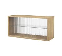 Pira Vitrine Pira Chêne blanchi - verre strié. 90x31 cm. dos en verre
