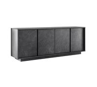 PIRALIA - Buffet 4 Portes Aspect Marbre Gris Anthracite
