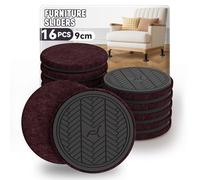 PISAO Patin Glisseur pour Meuble Lourd,Violet Rond 16 Pièces - 9cm | Furniture Sliders, Meuble Patin Protégez Le Plancher de Bois Franc,Déplacez Les Meubles Lourds Rapidement et Facilement