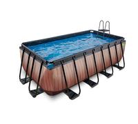 Piscine 400x200x122cm Avec Pompe Filtrante À Sable Marron TU