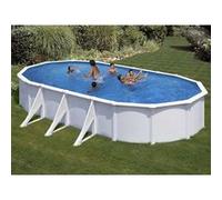 Piscine acier blanc Fidji ovale 7,44 x 3,99 x 1,22 m - Gré Blanc