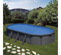 Piscine acier Gre aspect gris anthracite Louko ovale - 5,00 x 3,00 x h1,20m
