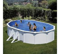 Piscine Gre acier ovale Bora Bora - 527 x 500 x H 122 cm (Filtre à cartouche)