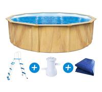 Piscine acier ronde aspect bois [ ]Punta cana[ ] - Ø 4.60 x 1.20 m