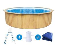 Piscine acier ronde aspect bois [ ]Punta cana[ ] - Ø 4.60 x 1.20 m