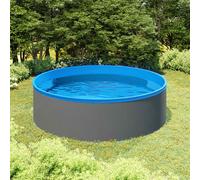 Piscine avec Ecumoire Suspendue et Pompe 350x90 cm Gris Hors Sol Jardin vidaXL