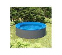 vidaXL Piscine avec écumoire suspendue et pompe 350x90 cm Gris
