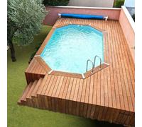 Piscine Azura 355x490 - H130cm - Liner Bleu 75/100ème