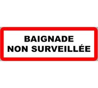 piscine baignade non surveillée - 29,5x10.5cm - Sticker/autocollant