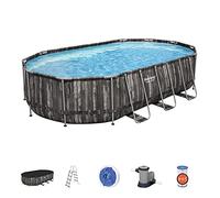 Piscine ovale Bestway Power Steel : 610 x 366 x 122 cm - Bois