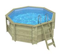 Piscine bois CORAL - ALTANKA - 3.25 m - H.1.18 m - sans dalle - Bleu clair