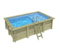 Piscine bois Aqua 4,65 x 2,85 x h1,24m avec plage - Sans dalle