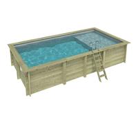 Piscine bois Aqua 7,00 x 3,75 x h1,45m avec plage - A visser