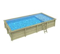 Piscine bois Aqua 8,50 x 4,35 x h1,45m avec plage - A sceller