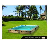 Piscine bois Azura 3,00 x 3,00 x 1,26 m - Liner beige - Ubbink