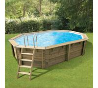 Ubbink Piscine bois Azura – 300×400×H120 cm – Liner beige – Filtration à sable