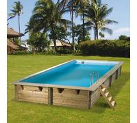 Piscine bois Azura 5,05 x 3,50 x h1,26m - Bleu