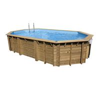 Ubbink Piscine bois Azura 400 x 750 x H130 cm Filtre à sable Liner bleu 75/100ème