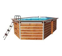 Piscine bois hexagonale CEBU - 3,50 x 2,95 x H. 1,11 m