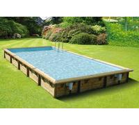 Piscine bois linea 350 x 650 x 140 liner gris - Ubbink