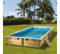 Ubbink Piscine bois Linea 350 x 650 x 140 liner bleu