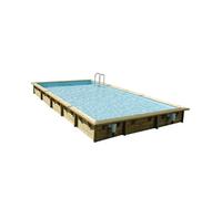 Ubbink Piscine en bois LINEA rectangulaire 500x800x140 cm Liner bleu